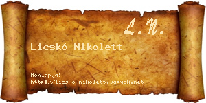 Licskó Nikolett névjegykártya