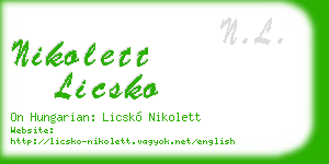 nikolett licsko business card